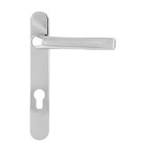 BX050409 MILA Chrome Standard Security 92mm Multipoint Lock Door Handle 240mm Backplate &lpar;211mm screw centres&rpar;