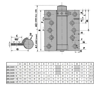 Click Here To Enlarge This Photo Of LSA08L GROOM Liobex 8" Silver Single Action Spring Hinges - Left Hand &lpar;Suitable for 35-55mm thick doors&rpar;