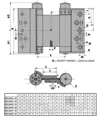 Click Here To Enlarge This Photo Of LDA05 GROOM Liobex 5" Silver Double Action Spring Hinges &lpar;Suitable for 25-35mm thick doors&rpar;