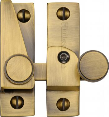 Click Here To Enlarge This Photo Of V1106L-AT Heritage Brass Sash Fastener Lockable Antique Brass Finish