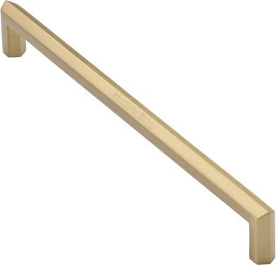 Click Here To Enlarge This Photo Of V1473 328-SB Heritage Brass Door Pull Handle Hex Profile Design 328mm Satin Brass Finish
