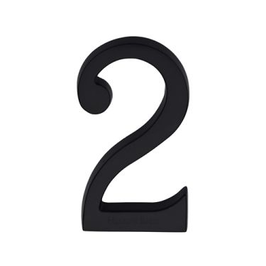 Click Here To Enlarge This Photo Of C1564 2-BKMT Heritage Brass Numeral 2 Concealed Fix 76mm &lpar;3"&rpar; Matt Black