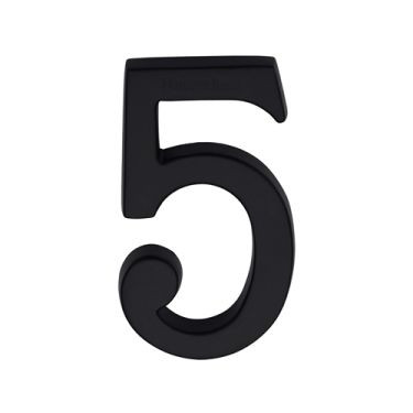 Click Here To Enlarge This Photo Of C1564 5-BKMT Heritage Brass Numeral 5 Concealed Fix 76mm &lpar;3"&rpar; Matt Black