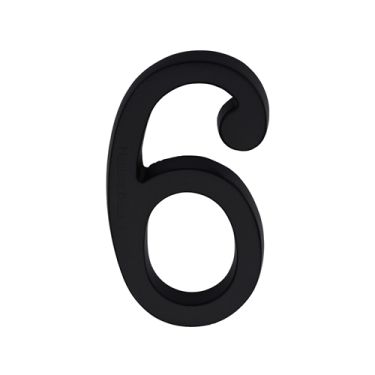 Click Here To Enlarge This Photo Of C1564 6-BKMT Heritage Brass Numeral 6 Concealed Fix 76mm &lpar;3"&rpar; Matt Black