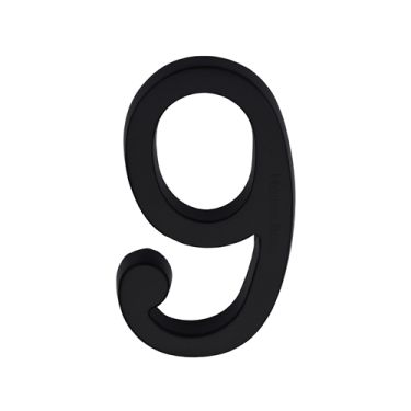 Click Here To Enlarge This Photo Of C1564 9-BKMT Heritage Brass Numeral 9 Concealed Fix 76mm &lpar;3"&rpar; Matt Black