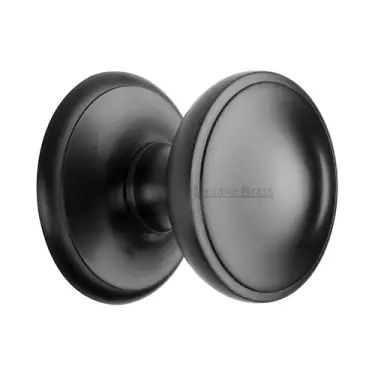 Click Here To Enlarge This Photo Of V900-BKMT Heritage Brass Round Centre Door Knob 3" Matt Black finish