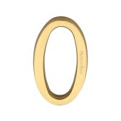 C1564 0-ULB Heritage Brass Numeral 0 Concealed Fix 76mm &lpar;3"&rpar; Unlacquered Brass