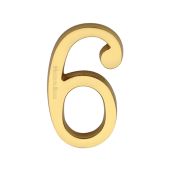 C1564 6-ULB Heritage Brass Numeral 6 Concealed Fix 76mm &lpar;3"&rpar; Unlacquered Brass