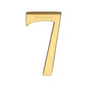 C1564 7-ULB Heritage Brass Numeral 7 Concealed Fix 76mm &lpar;3"&rpar; Unlacquered Brass
