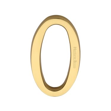 Click Here To Enlarge This Photo Of C1564 0-PB Heritage Brass Numeral 0 Concealed Fix 76mm &lpar;3"&rpar; Polished Brass finish