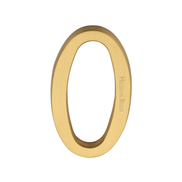 Click Here To Enlarge This Photo Of C1564 0-SB Heritage Brass Numeral 0 Concealed Fix 76mm &lpar;3"&rpar; Satin Brass finish