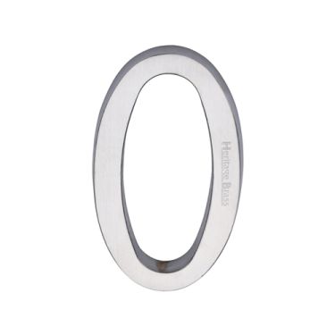 Click Here To Enlarge This Photo Of C1564 0-SC Heritage Brass Numeral 0 Concealed Fix 76mm &lpar;3"&rpar; Satin Chrome finish
