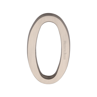 Click Here To Enlarge This Photo Of C1564 0-SN Heritage Brass Numeral 0 Concealed Fix 76mm &lpar;3"&rpar; Satin Nickel finish