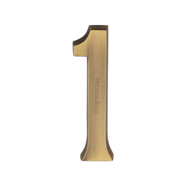Click Here To Enlarge This Photo Of C1564 1-AT Heritage Brass Numeral 1 Concealed Fix 76mm &lpar;3"&rpar; Antique Brass finish