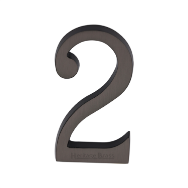 Click Here To Enlarge This Photo Of C1564 2-MB Heritage Brass Numeral 2 Concealed Fix 76mm &lpar;3"&rpar; Matt Bronze finish