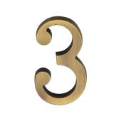C1564 3-AT Heritage Brass Numeral 3 Concealed Fix 76mm &lpar;3"&rpar; Antique Brass finish