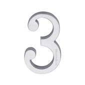 C1564 3-SC Heritage Brass Numeral 3 Concealed Fix 76mm &lpar;3"&rpar; Satin Chrome finish