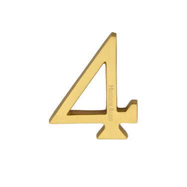 Click Here To Enlarge This Photo Of C1564 4-SB Heritage Brass Numeral 4 Concealed Fix 76mm &lpar;3"&rpar; Satin Brass finish
