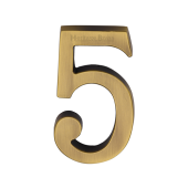 C1564 5-AT Heritage Brass Numeral 5 Concealed Fix 76mm &lpar;3"&rpar; Antique Brass finish