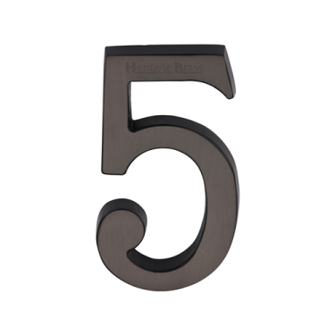 Click Here To Enlarge This Photo Of C1564 5-MB Heritage Brass Numeral 5 Concealed Fix 76mm &lpar;3"&rpar; Matt Bronze finish