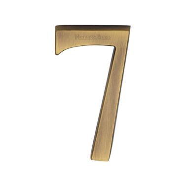 Click Here To Enlarge This Photo Of C1564 7-AT Heritage Brass Numeral 7 Concealed Fix 76mm &lpar;3"&rpar; Antique Brass finish