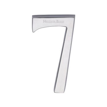 Click Here To Enlarge This Photo Of C1564 7-SC Heritage Brass Numeral 7 Concealed Fix 76mm &lpar;3"&rpar; Satin Chrome finish