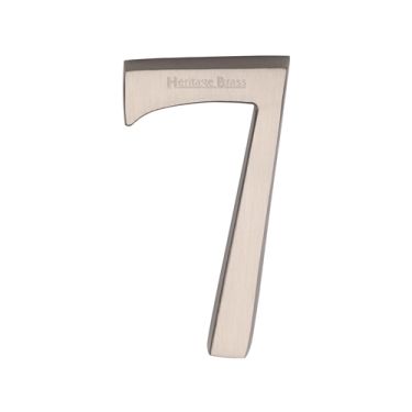 Click Here To Enlarge This Photo Of C1564 7-SN Heritage Brass Numeral 7 Concealed Fix 76mm &lpar;3"&rpar; Satin Nickel finish