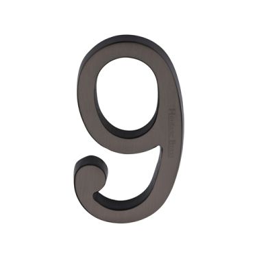 Click Here To Enlarge This Photo Of C1564 9-MB Heritage Brass Numeral 9 Concealed Fix 76mm &lpar;3"&rpar; Matt Bronze finish
