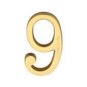 C1564 9-PB Heritage Brass Numeral 9 Concealed Fix 76mm &lpar;3"&rpar; Polished Brass finish