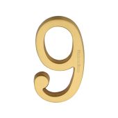 C1564 9-SB Heritage Brass Numeral 9 Concealed Fix 76mm &lpar;3"&rpar; Satin Brass finish