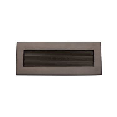 Click Here To Enlarge This Photo Of RR852 254&period;101-MB Heritage Brass Reeded Letterplate 10" x 4" Matt Bronze finish