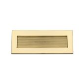 RR852 254&period;101-PB Heritage Brass Reeded Letterplate 10" x 4" Polished Brass finish