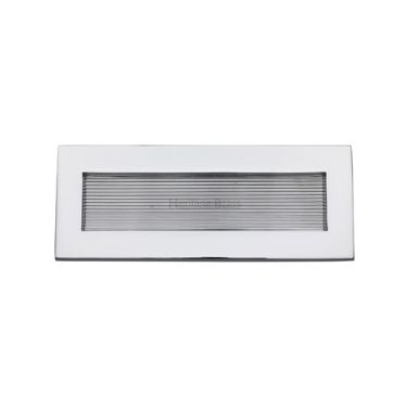 Click Here To Enlarge This Photo Of RR852 254&period;101-PC Heritage Brass Reeded Letterplate 10" x 4" Polished Chrome finish