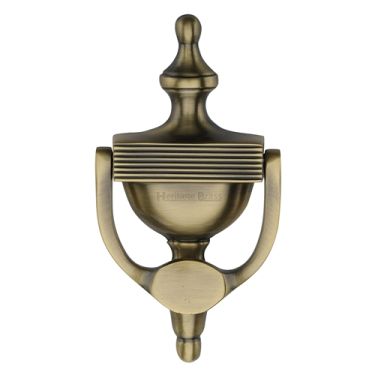 Click Here To Enlarge This Photo Of RR912 195-AT Heritage Brass Reeded Urn Knocker 7 1&sol;4" Antique Brass finish