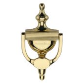 RR912 195-PB Heritage Brass Reeded Urn Knocker 7 1&sol;4" Polished Brass finish