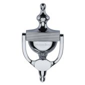 RR912 195-PC Heritage Brass Reeded Urn Knocker 7 1&sol;4" Polished Chrome finish