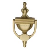 RR912 195-SB Heritage Brass Reeded Urn Knocker 7 1&sol;4" Satin Brass finish