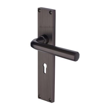 Click Here To Enlarge This Photo Of RR3700-MB Heritage Brass Octave Reeded Backplate Lever Lock Matt Bronze finish