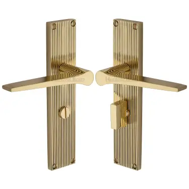 Click Here To Enlarge This Photo Of RR4730-PB Heritage Brass Gio Reeded Bathroom set Polished Brass finish