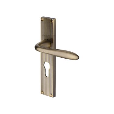 Click Here To Enlarge This Photo Of RR5048-AT Heritage Brass Sutton Reeded Euro Profile Antique Brass finish
