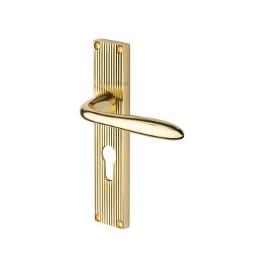 Click Here To Enlarge This Photo Of RR5048-PB Heritage Brass Sutton Reeded Euro Profile Polished Brass finish