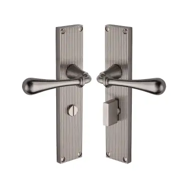 Click Here To Enlarge This Photo Of RR6030-SN Heritage Brass Roma Reeded Bathroom set Satin Nickel finish