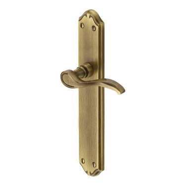 Click Here To Enlarge This Photo Of MM827-AT Heritage Brass Door Handle Lever Latch Verona Long Design Antique Brass finish