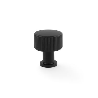 Click Here To Enlarge This Photo Of AW807R-29-BL - Alexander & Wilks Lucia Reeded Cupboard Knob - Black - 29mm