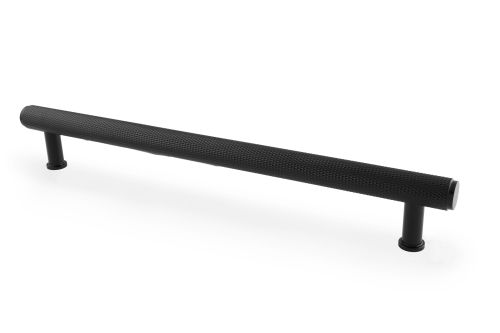 Click Here To Enlarge This Photo Of AW809-224-BL - Alexander & Wilks Crispin Knurled T-Bar Cupboard Pull Handle - Black - Centres 224mm
