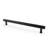 AW809R-224-BL - Alexander & Wilks Crispin Reeded T-Bar Cupboard Pull Handle - Black - 224mm
