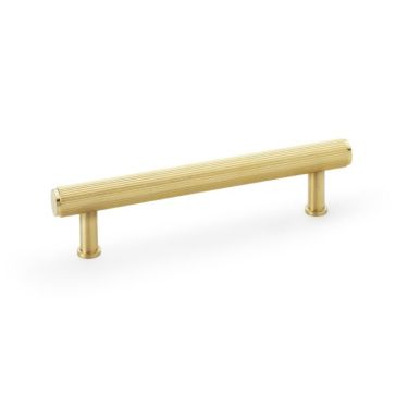 Click Here To Enlarge This Photo Of AW809R-128-SBPVD - Alexander & Wilks Crispin Reeded T-Bar Cabinet Pull 128mm Centres - Satin Brass