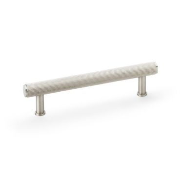 Click Here To Enlarge This Photo Of AW809R-128-SN - Alexander & Wilks Crispin Reeded T-Bar Cabinet Pull 128mm Centres - Satin Nickel