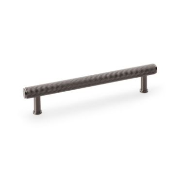 Click Here To Enlarge This Photo Of AW809R-160-DBZPVD - Alexander & Wilks Crispin Reeded T-Bar Cabinet Pull 160mm Centres - Dark Bronze