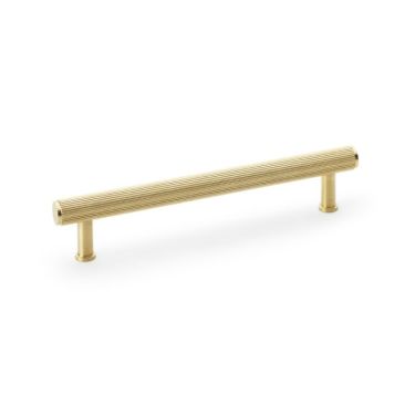Click Here To Enlarge This Photo Of AW809R-160-SBPVD - Alexander & Wilks Crispin Reeded T-Bar Cabinet Pull 160mm Centres - Satin Brass